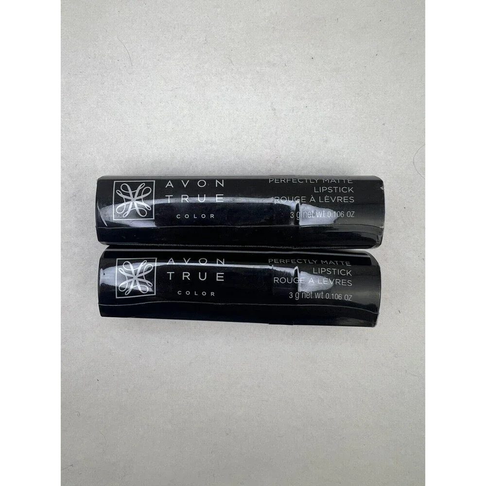 2 New Avon True‎ Color Perfectly Matte Red Supreme Lipstick (NOS) Sealed Retired